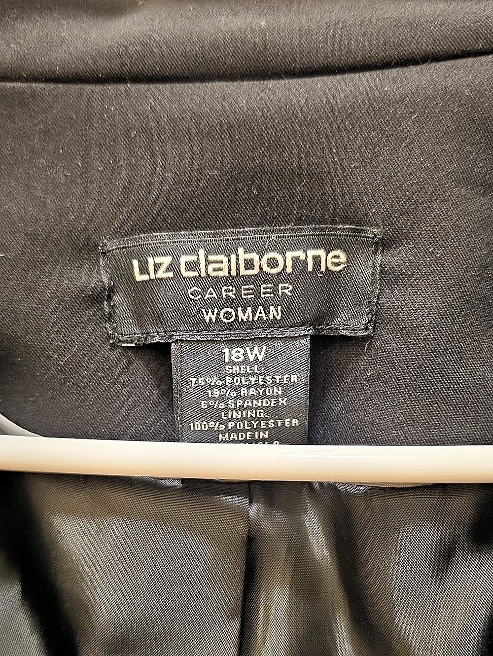 Liz Claiborne Career Woman Black Size 18W Blazer Like New